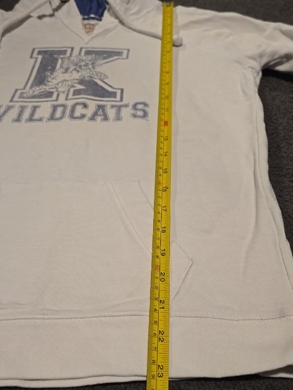 47 Men’s Wildcats Crewneck Hoodie - White with Blue Lining - Picture 4 of 6